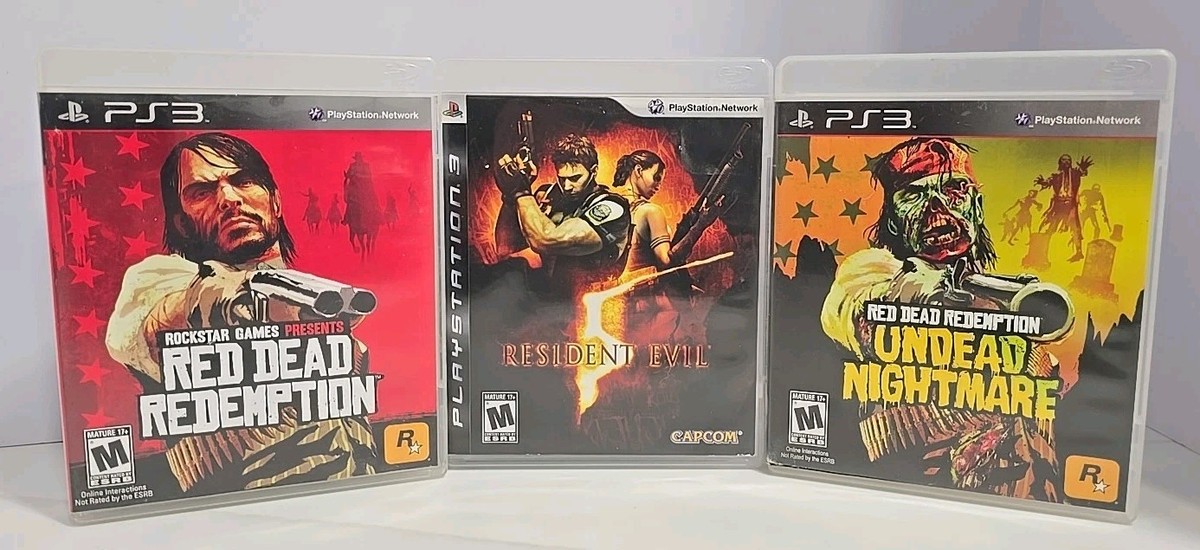 Sony PS3 Bundle 3 Video Games Red Dead Redemption, Undead
