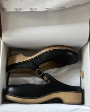 Dansko Bria Slip On Mary Jane Black Burnished Leather 40 US 10 NEW IN BOX
