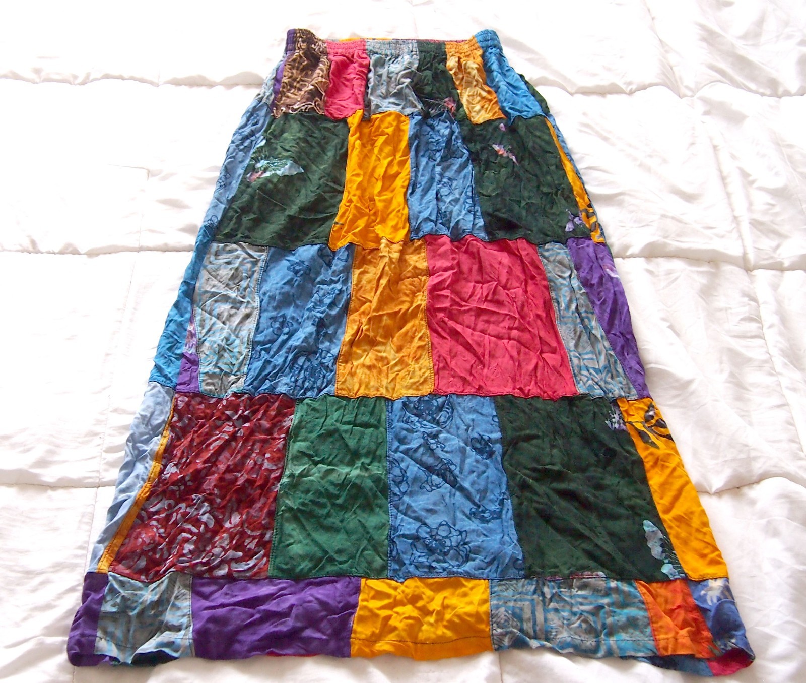 Gringo Colourful Patchwork Stretch Long Skirt Fes… - image 1