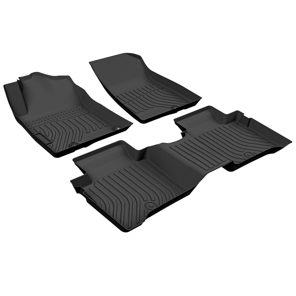 3D Floor Mats Liners for 2023-2025 Kia Niro TPE All Weather 1st & 2nd Row Black - Изображение 2 из 4