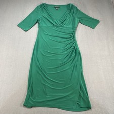 Lauren Ralph Lauren Womens Sheath Dress 6 Knee Length Green Faux Wrap Lagenlook