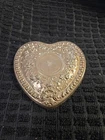 Vintage Gorham Sterling Purse Mirror Heart Shape 4" Beautiful Scrolling Rose