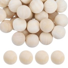 50pcs Wood Balls, 25mm Unfinished Wooden Balls, Solid Hardwood Round Beads