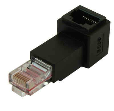 RJ45 CAT6 Ethernet UP FACING Angle Adapter Male/Female
