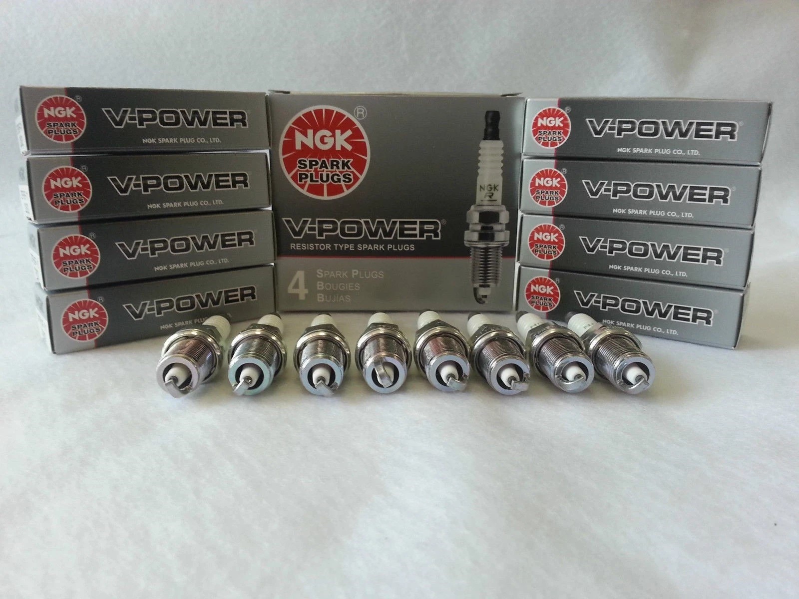 8x New NGK V-Power Copper Spark Plugs UR45 #6945 Made in Japan