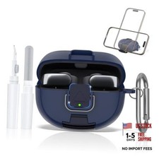 for Bose Ultra Open Earbuds Case with Secure Lock Phone Stand, Soft Dark Blue