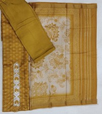 fabric tusser silk  hand work unstiched 3pcs set indian tradition dress material