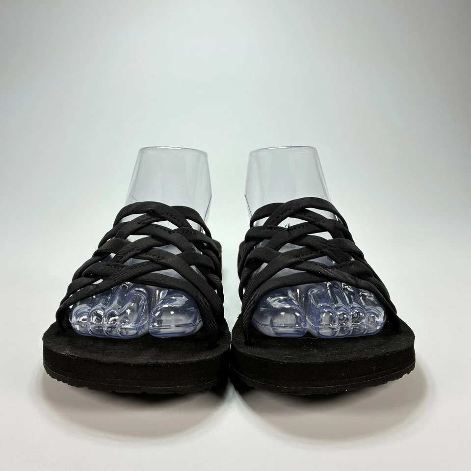 Sandalias Sanuk Rio negras con tiras deslizantes cómodas verano 1119302 para mujer talla 9” Foto 2 de 4