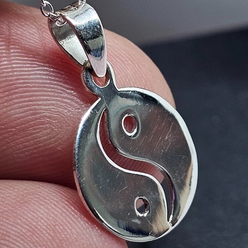 Collar con colgante Yin Yang Taijitu de plata 925, joyería de equilibrio... - Imagen 20 de 21