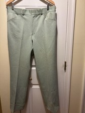 Kings Road Vintage Men Pants Slacks 36 Short Double Knit Perma Prest Sears Green