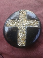 Black Stone Seaglass Embedded