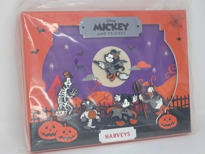 NIP HARVEYS DISNEY MICKEY HALLOWEEN 5 PIN LOT  MINNIE PLUTO GOOFY DONALD~ FAB 5