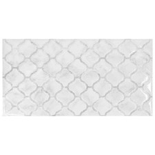 Smart Tiles Arabesco Marble White 22.56x11.58 in. Peel Stick Vinyl Tile 2-Pack