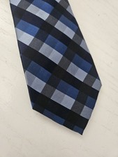 PRONTO UOMO Blue Plaid NECK TIE DESIGNER 59in Length