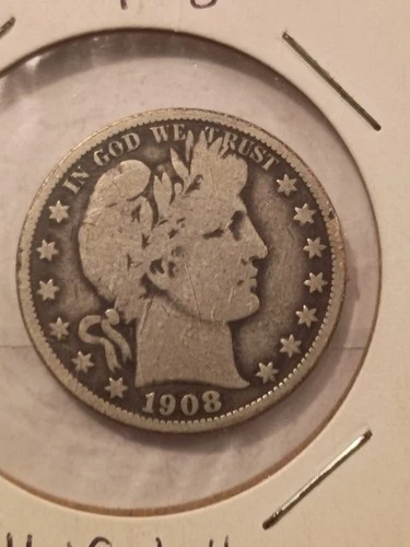 1908 Barber Half Dollar nice !