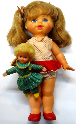 Mattel 1968 Used Poseable 10.5" Buffy & Mrs Beasley dolls w/Pullstring* Mute
