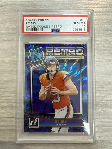 2024 PANINI DONRUSS RATED ROOKIES RETRO #19 BO NIX ROOKIE RC PSA 10