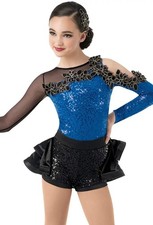 Dance Costume Medium Adult Blue Weissman 10503 Jazz Tap Musical Dress Sequin