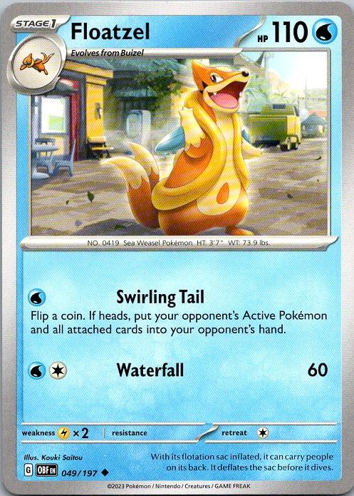 2023 Floatzel 049/197 Uncommon Obsidian Flames Pokemon