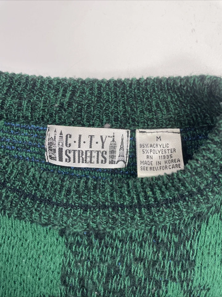 Suéter Vintage City Streets Abstracto Cuello Redondo Talla Mediana Foto 3 de 4
