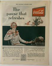 Vintage Coca-Cola Color Magazine Ad, Saturday Evening Post, September 1929