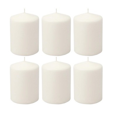 Stonebriar Unscented White Tall Pillar Candles, 35 Hour Burning Candle Pillar...