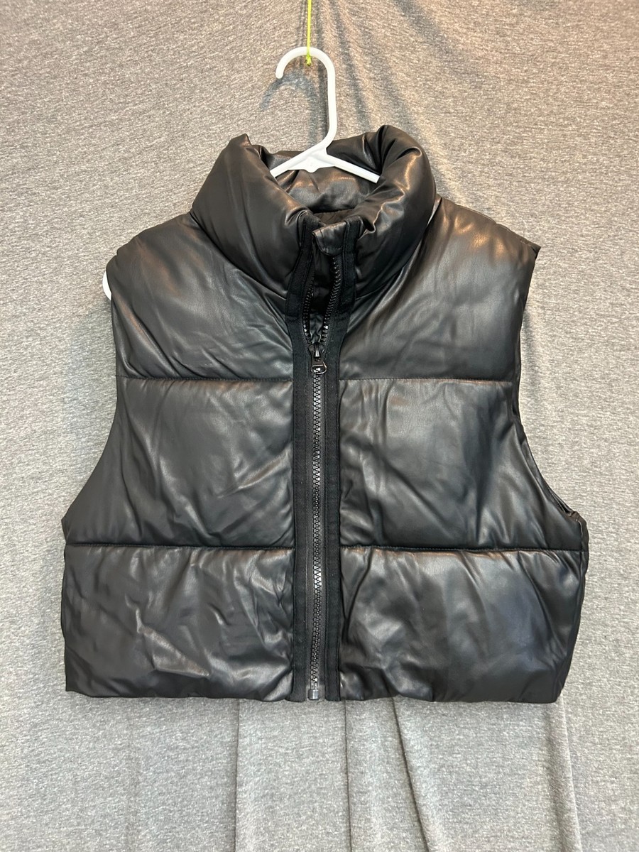 Cropped Vest Faux Leather Puffer Gilet Zara Zara Cropped Puffer