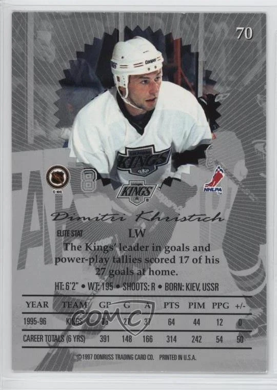 1996-97 Donruss Elite Dmitri Khristich Dimitri Khristich #70 - Image 2 of 2