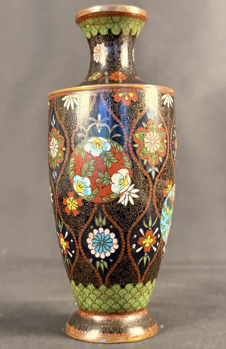 景泰蓝古董原始1850-1899 年日本花瓶| eBay