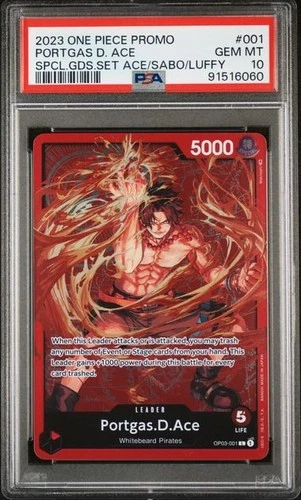 One Piece English - PSA 10 - OP03-001 Leader Special Goods Set - Portgas D. Ace
