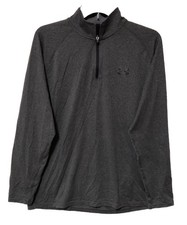 EUC Mens Under Armour Loose Heatgear 1/4 Zip Logo Stretch L/S Sweatshirt Size M