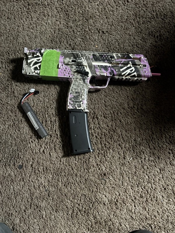 KWA KM4 Custom Painted Electric Gel Blaster Purple/Green/Black w/Mag & Battery