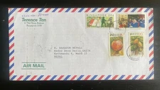 Singapore 1990s Airmail Cover to Nepal – Multiple Stamps Pomegranate, Papaya