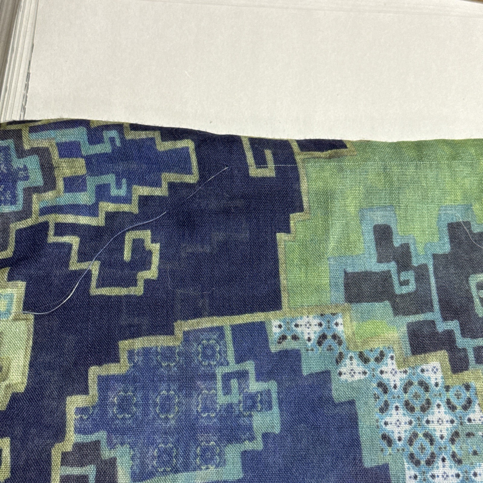 Echo Geometric Print Infinity Scarf Blue/Green 24… - image 5