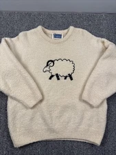 Woolly Jumpers New Zealand Sweater Pure Merino Wool Medium Embroidered Sheep