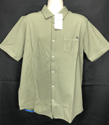 Tommy Bahama B&T Supima Cotton Blend Emfielder Shirt Men's Size LT Tea Leaf NWT