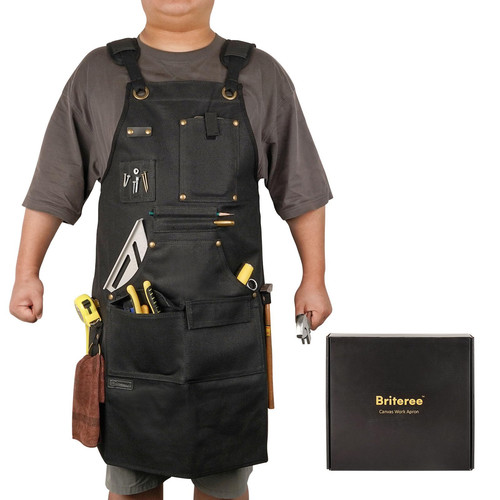 Work Apron with 10 Tool Pockets, Woodworking Aprons for Men, Gifts for Men, H...