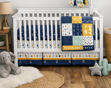 My Baby Sam Crib Bedding Set 3 Piece Baby Boy Nursery Navy Arrow Boho New