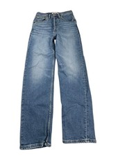 Women  s Re/Done High Rise 70s Stovepipe Blue Button Fly Denim Jeans Sz 26