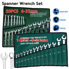 6-32mm Spanner Set Open Box Combination Metric Open Ring+Roll Pouch 20PCS AU NEW