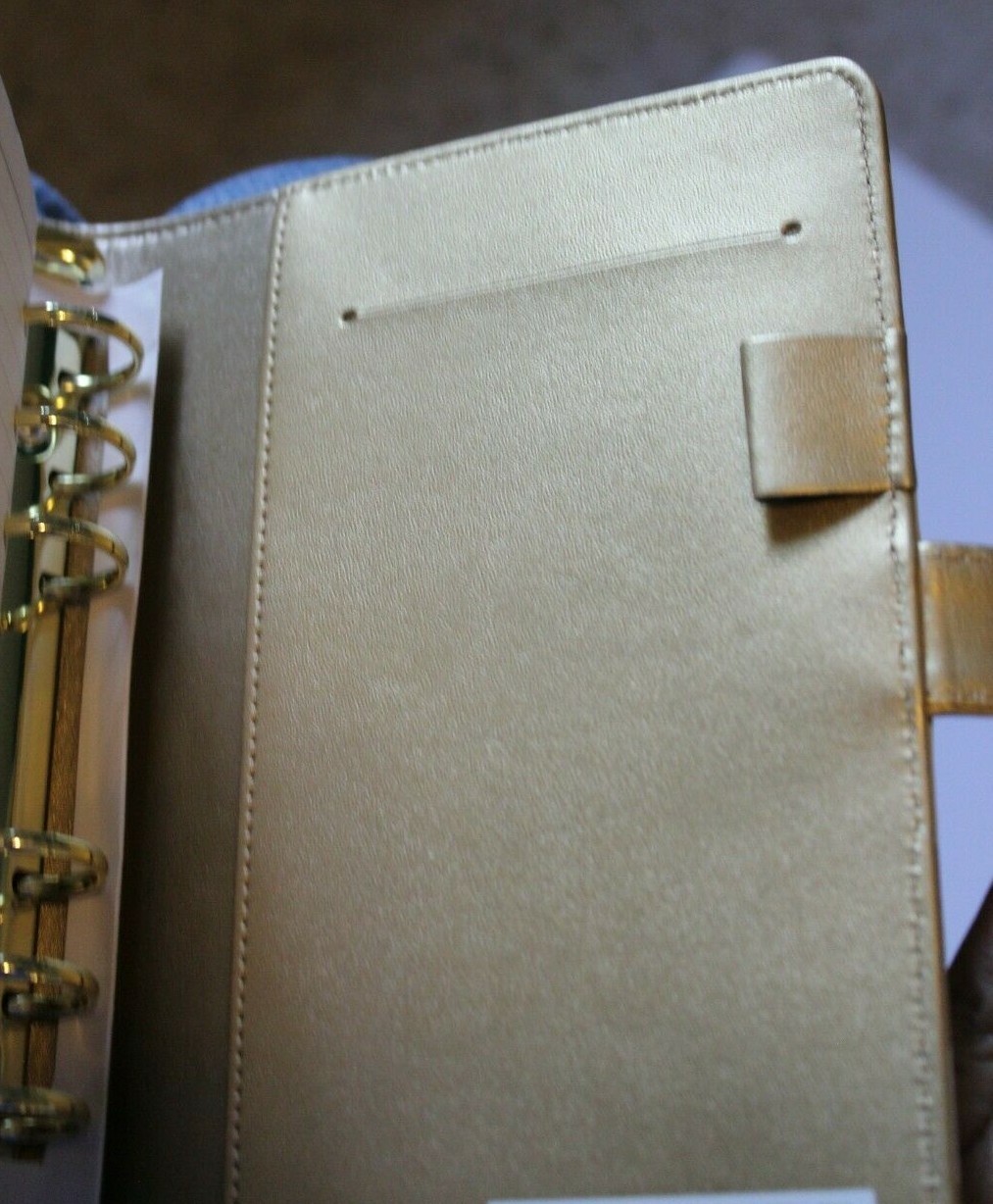 Recollections 40 pc Personal Planner Binder A6 Gold and Ivory Stripe