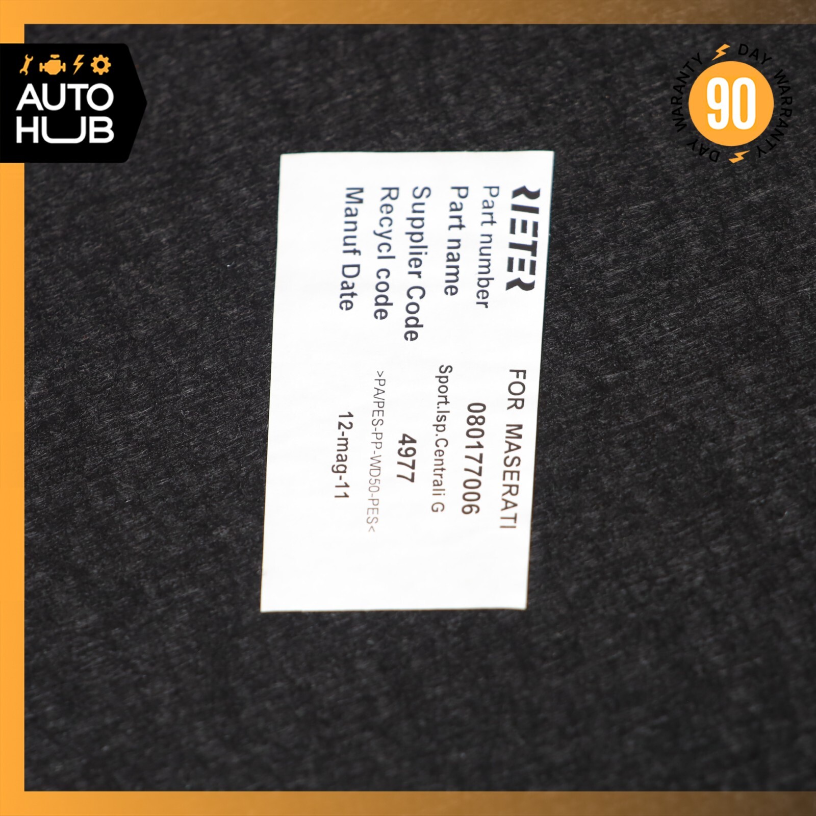 08-19 Maserati GranTurismo M145 Rear Right Side Trunk Floor Carpet Panel OEM 61k