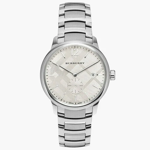 Nuovissimo Orologio da uomo Burberry The Classic BU10004 Quadrante Acciaio Inox Argento