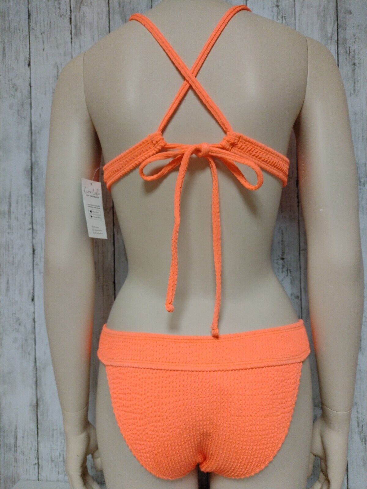 Damen Bikini Set Orange CUPSHE Strukturiert Größe M 4042, L 4446