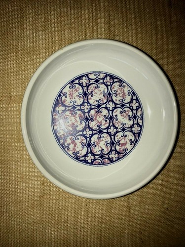 1 Noritake Primastone Image Vegetable Serving Dish Bowl Rose & Blue on White - Picture 2 of 3