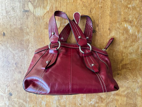 TULA LEATHER HANDBAG UNDERARM STRAP SHOPPER BAG HOBO RED - Picture 5 of 9