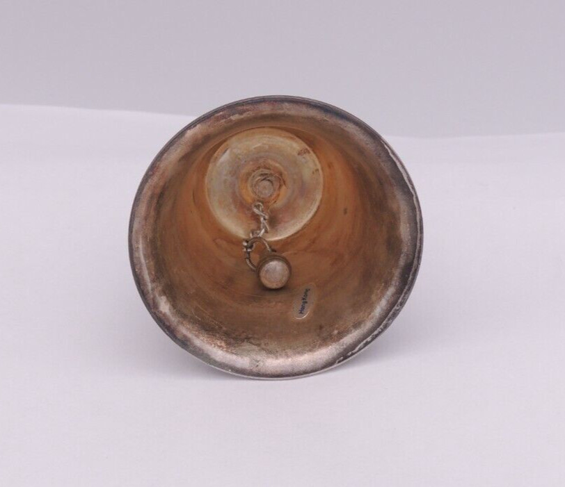 Set: 2 Vintage Amenity 🔔 Bell Glenmark Silver Plate Spun Finger Handle Patinaed