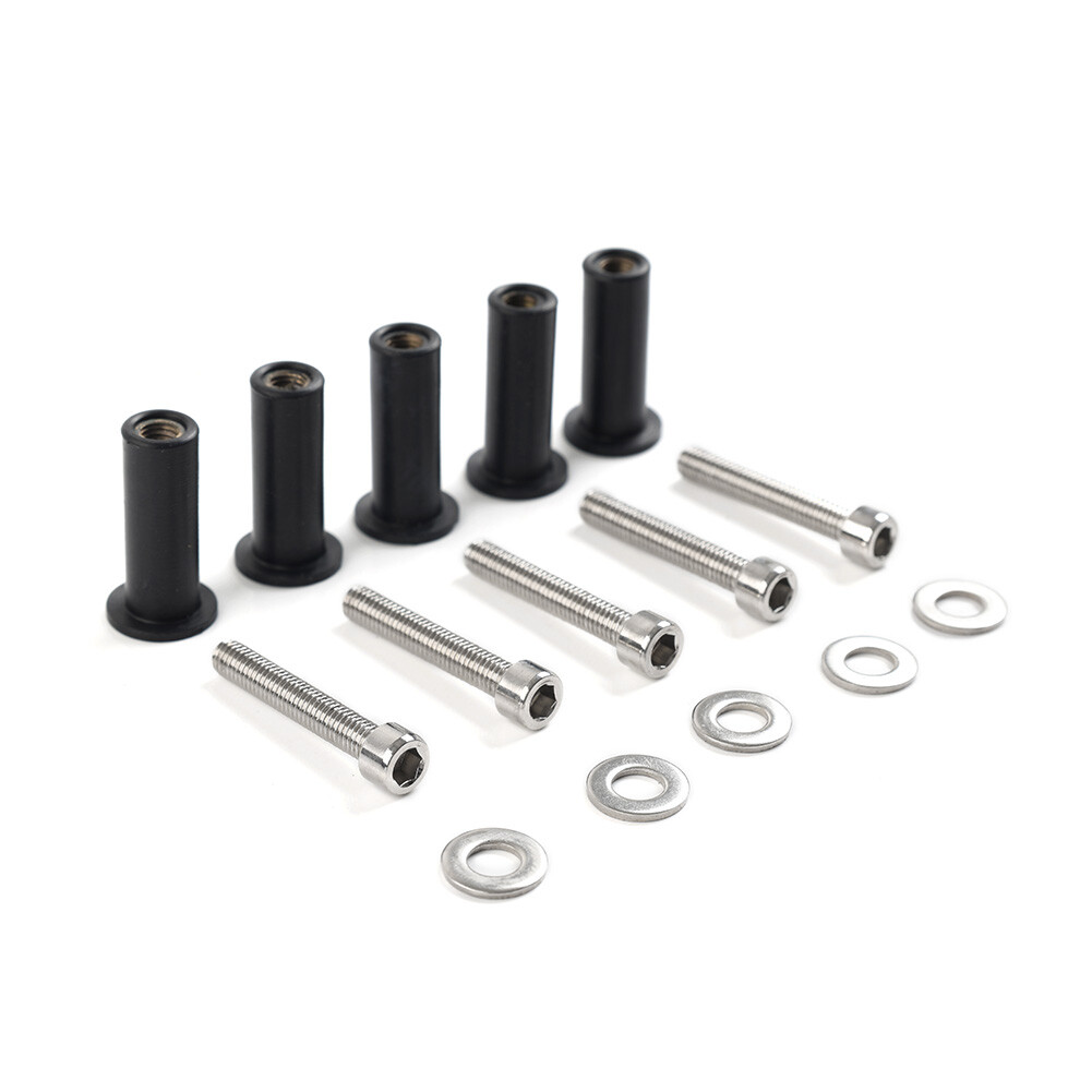 Windshield Bolts Screws Nut Kit Front For Harley Road Glide 5pcs Chrome