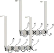 Twin-pack Over-the-door Hanger Assemblies 5 Double Hooks Stainless Steel