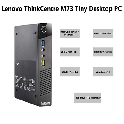 CHEAP Windows 11 Lenovo ThinkCentre M73 Desktop PC Tiny Core i7